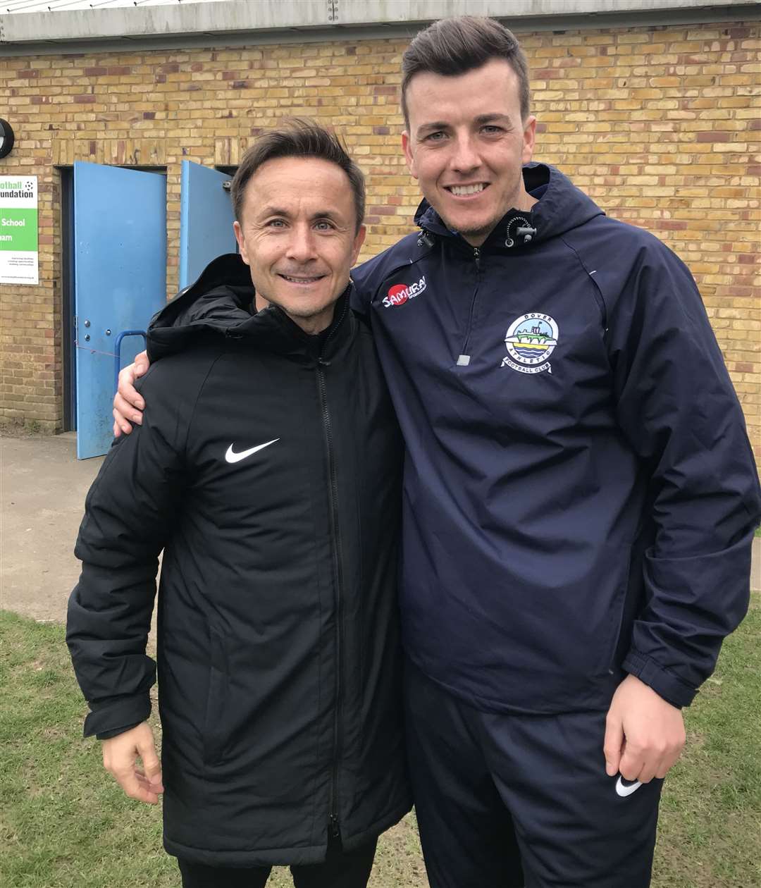 Chelsea legend Dennis Wise, who is now the Indonesia U17 coach, and Dover Athletic academy manager, Mike Sandmann