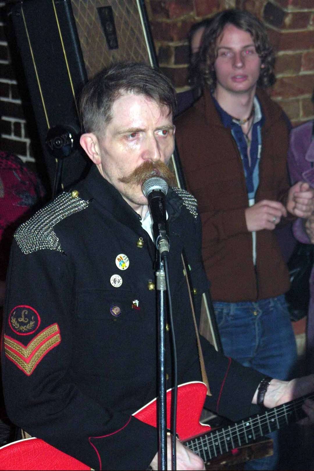 Medway legend Billy Childish performs as Kid Harpoon looks on. Picture by Dave Wise