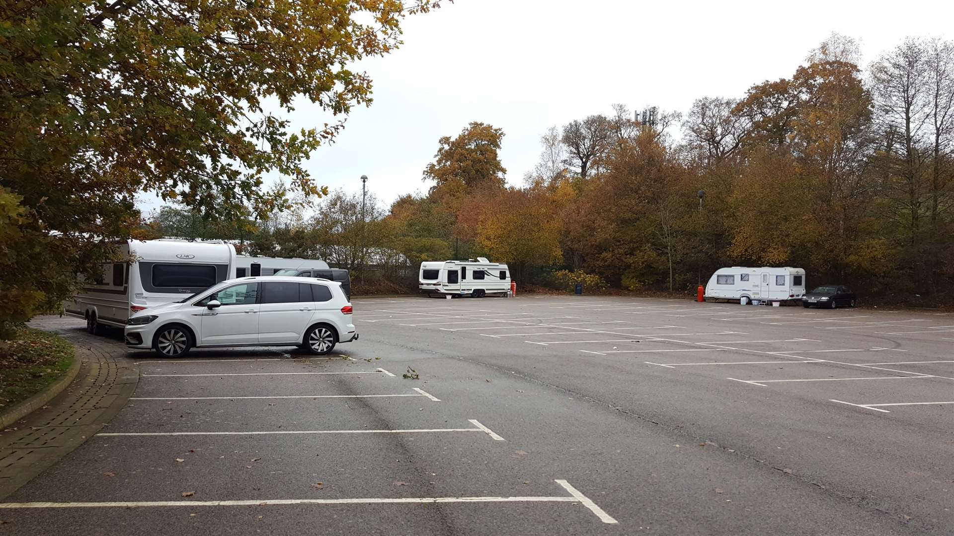 Travellers are in the Eureka Leisure Park car park