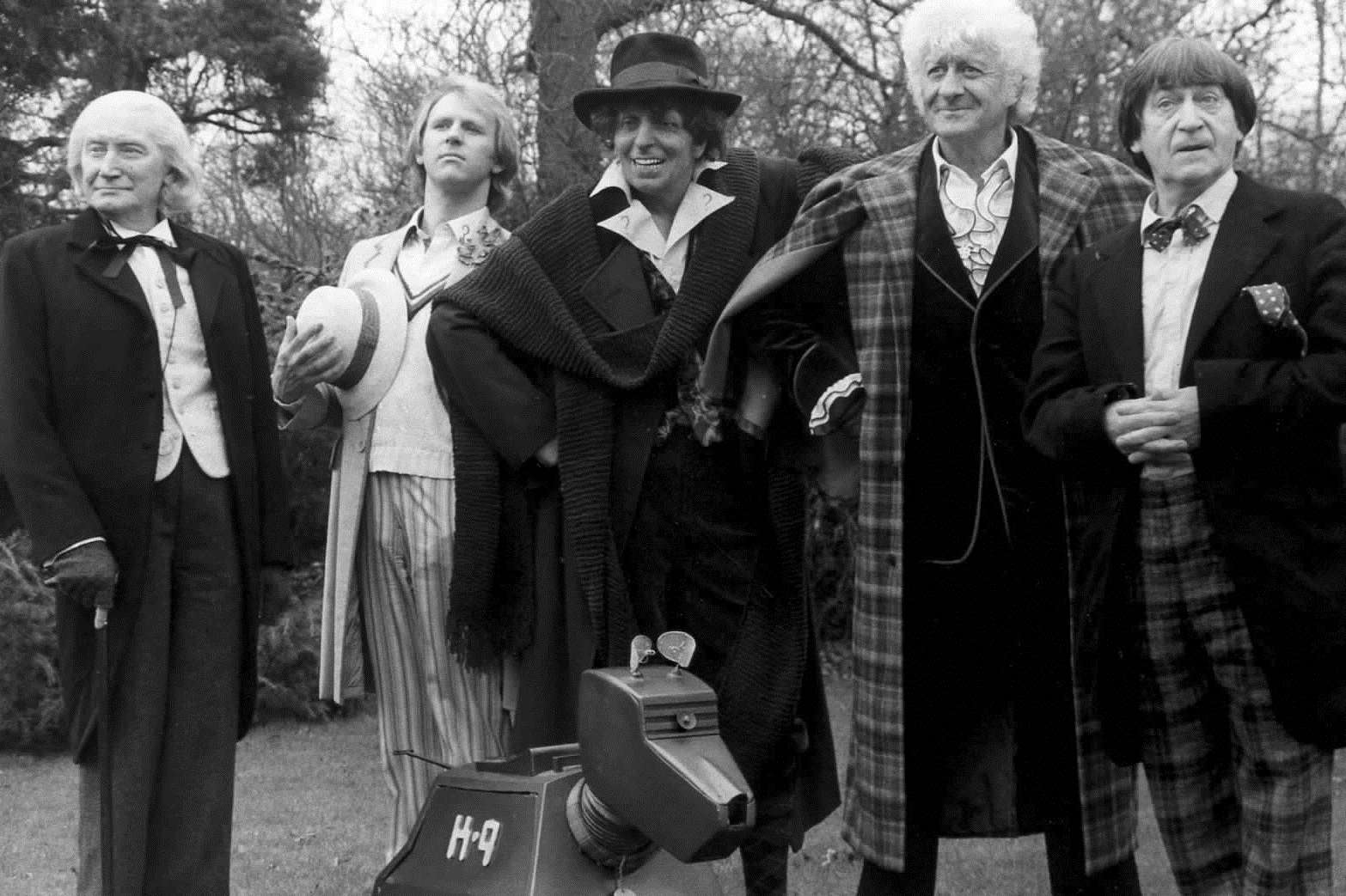 'The Five Doctors' was a celebration of the first 20 years of the world's longest-running science fiction series 'Doctor Who'. Peter Davision is joined in 1985 by his predecessors Patrick Troughton, Jon Pertwee and Tom Baker. The late William Hartnell, the orginal Doctor Who, is played by Richard Hurndall.