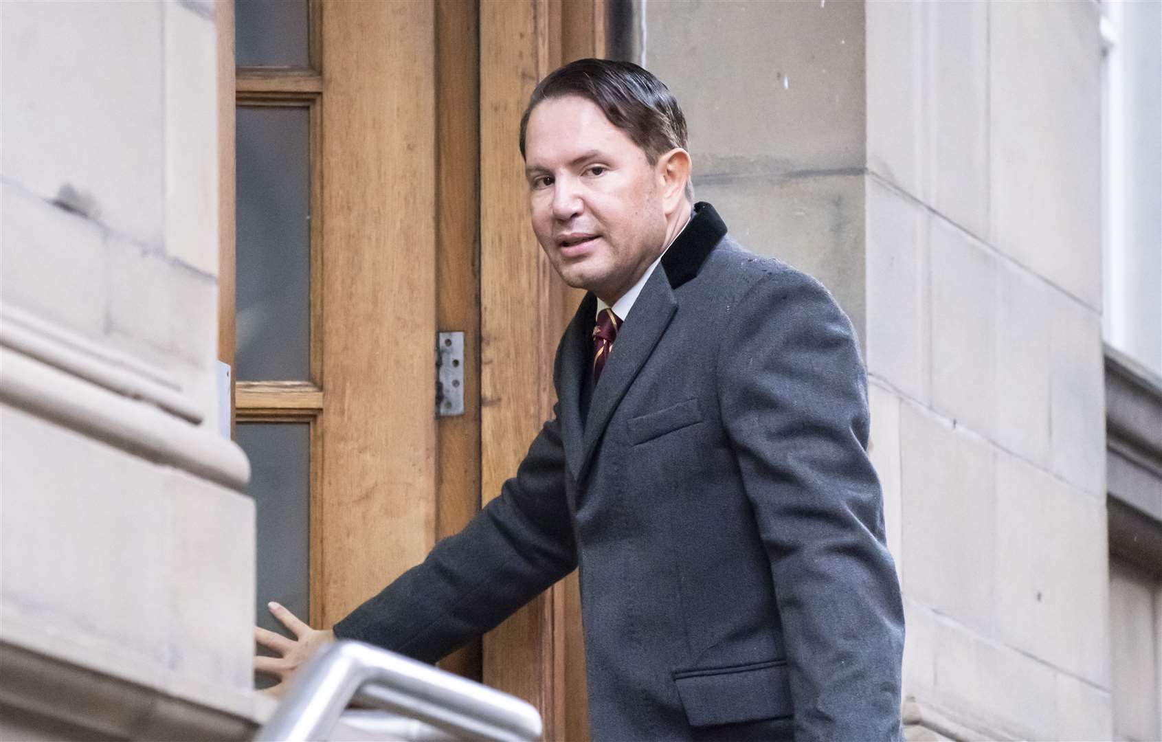 Socialite James Stunt arrives at an earlier hearing at Leeds Cloth Hall Court (PA)