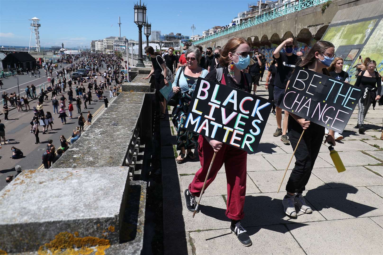 It was the second weekend in a row that a protest supporting the Black Lives Matter movement had been held in Brighton (Andrew Matthews/PA)