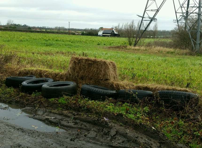Tyres in Meresborough Lane, Hartlip. Picture: Swale council