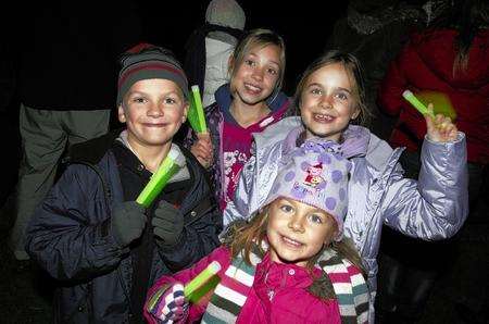 Villagers gather for a firework display in Bearsted