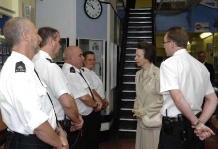 The Princess Royal meets A Wing staff during her visit to Canterbury Prison. Picture: Chris Davey