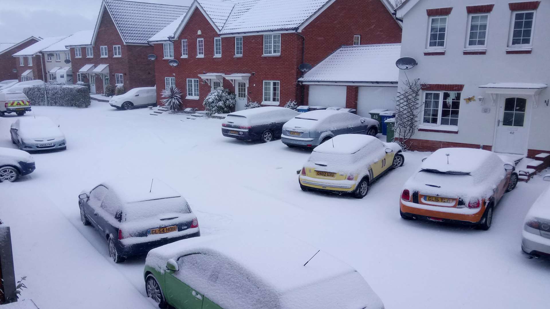 This picture from Sam Payne shows the snowy scenes from the Isle of Sheppey