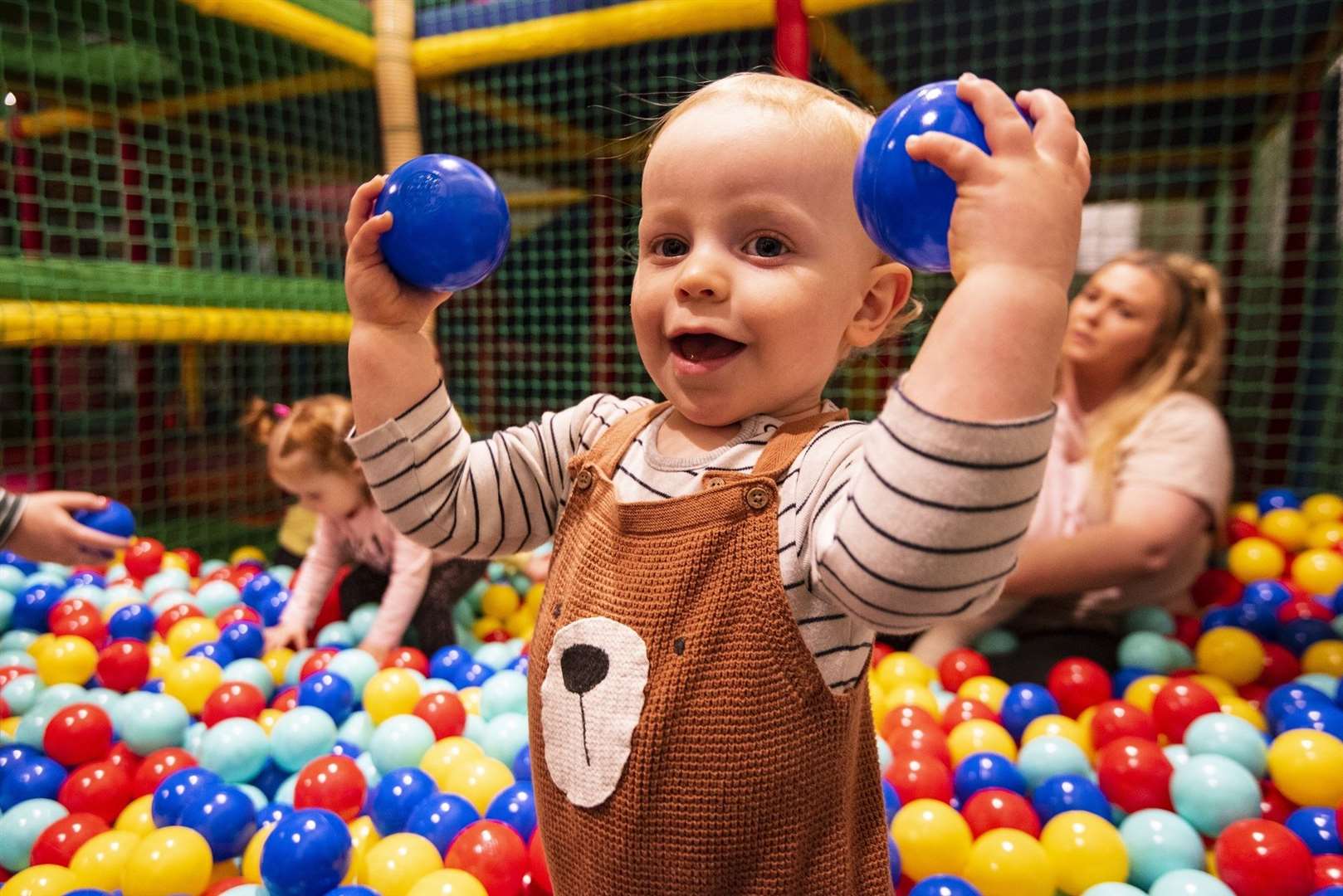 The centre of the soft play area features a ball pit