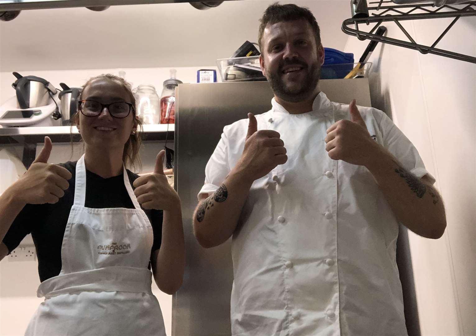 Will (right) gave my attempt a double thumbs-up but said presentation needs work