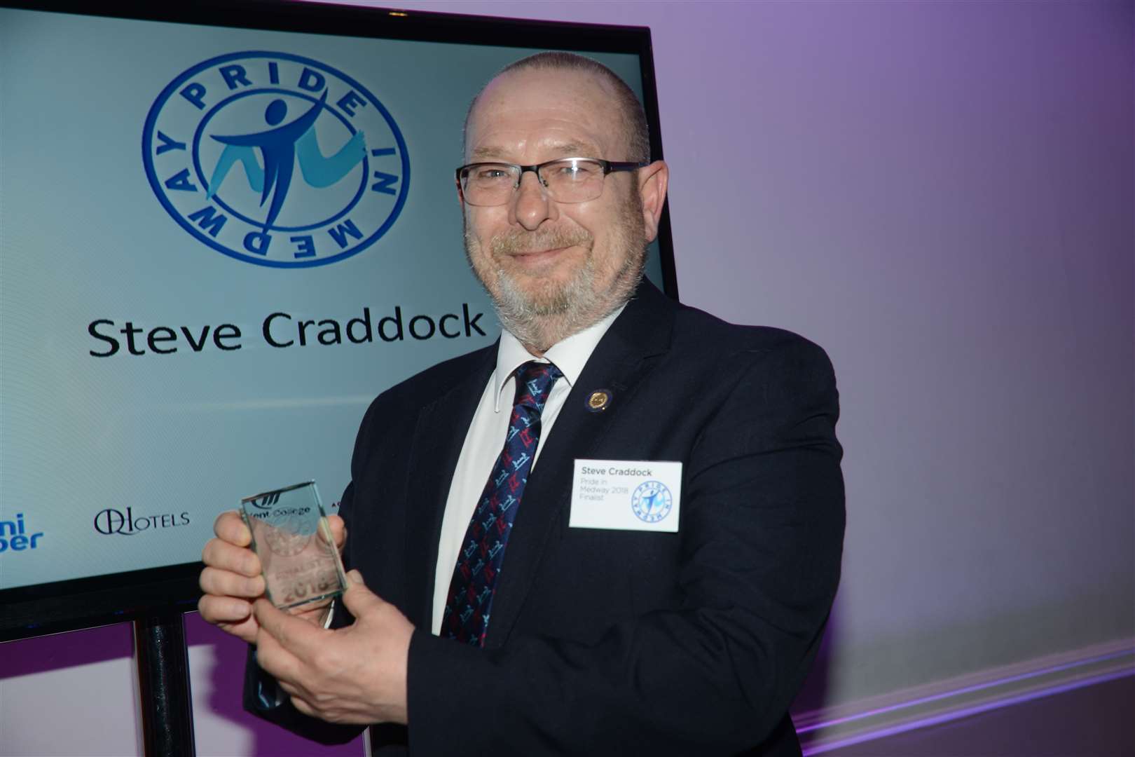 AQrmy veteran Steve Craddock was presented a.Pride in Medway award