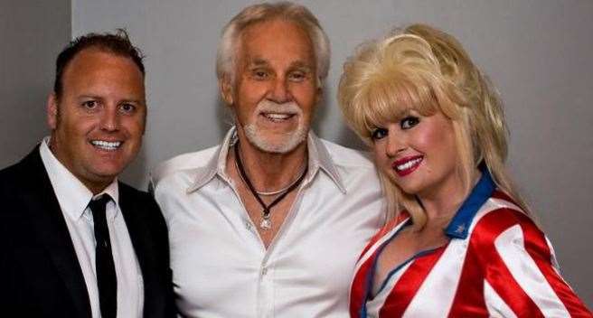 Andy Crust and Sarah Jayne with Kenny Rogers, who passed away last month Picture: Randy Dorman KRP