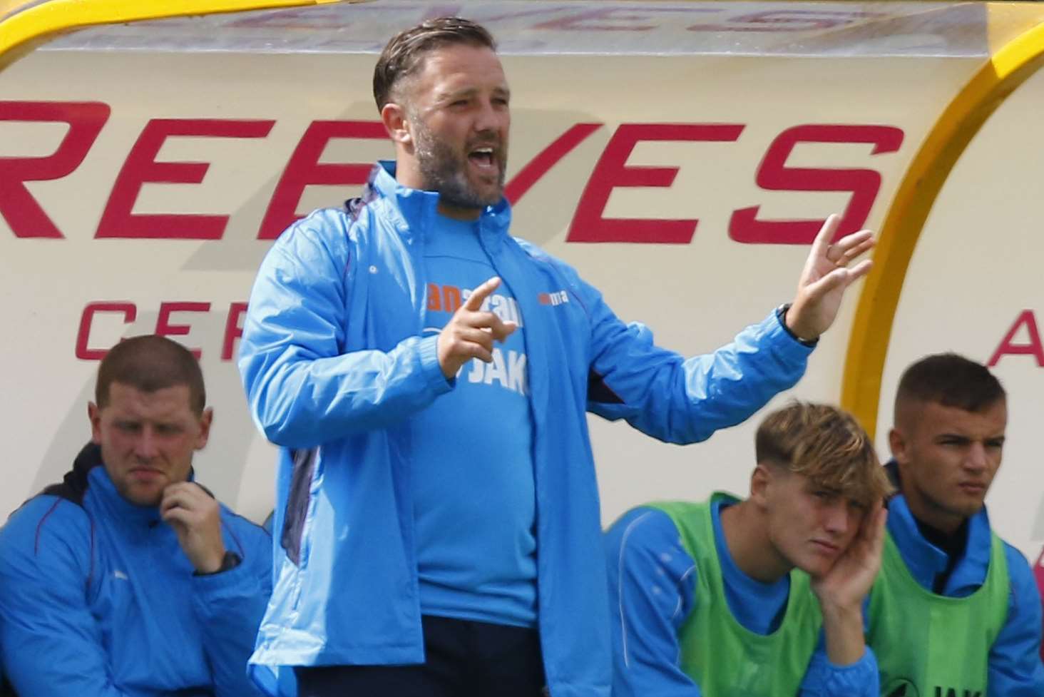 Jay Saunders watches progress from the touchline Picture: Andy Jones