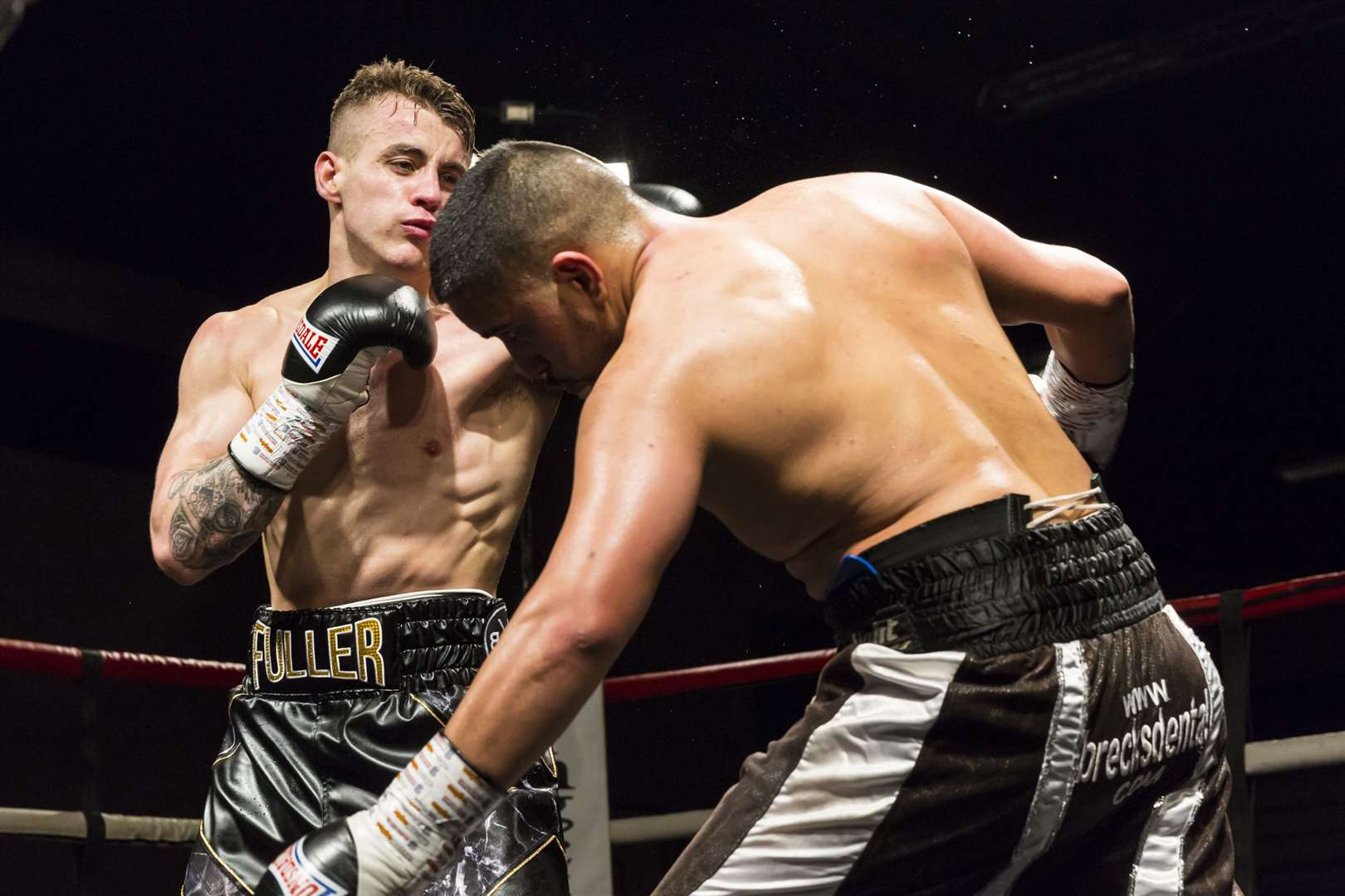 Lenny Fuller on his way to victory over Karim Khan at Maidstone Leisure Centre Picture: Countrywide Photographic