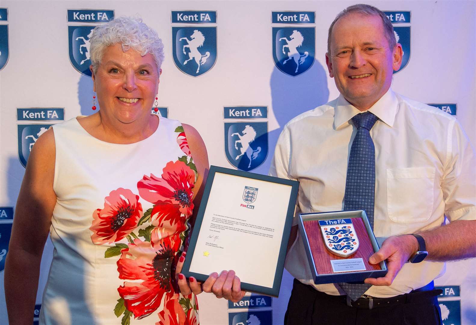A Dedicated Service Award was handed to Chris Clarke of the Kent County Football League. Picture: Ian Scammell