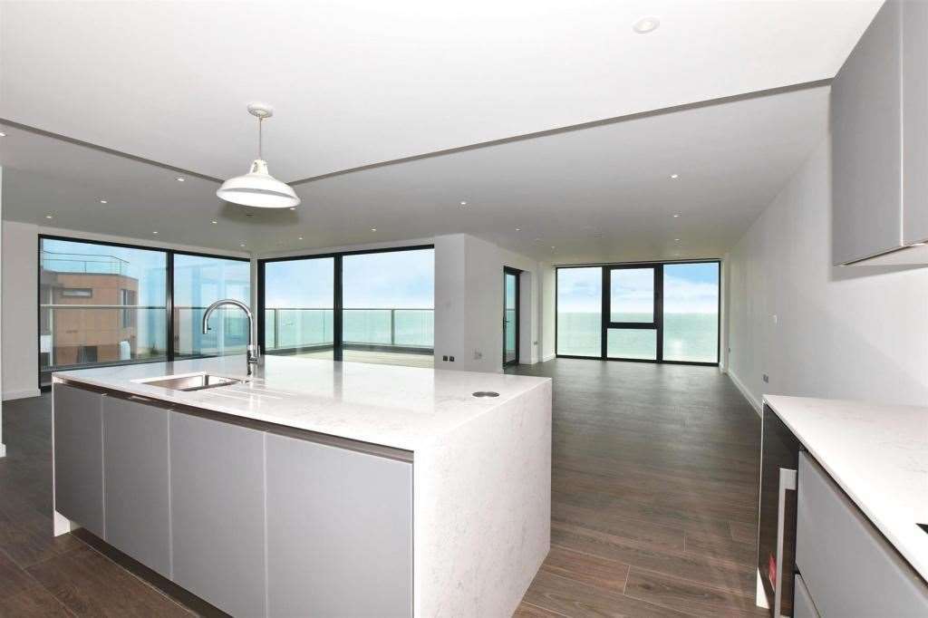 The £1.5 million flat features a garden and patio as well as private beach access. Picture: Zoopla