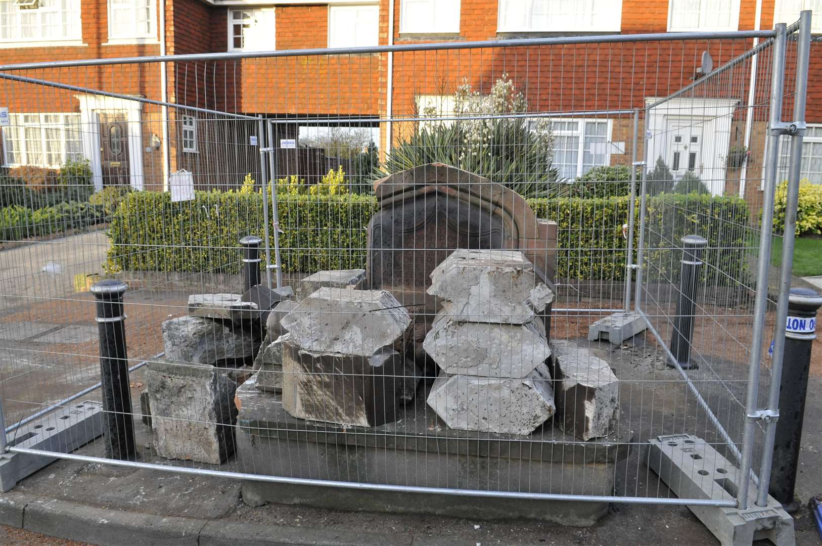 The village water fountain was destroyed in 2008