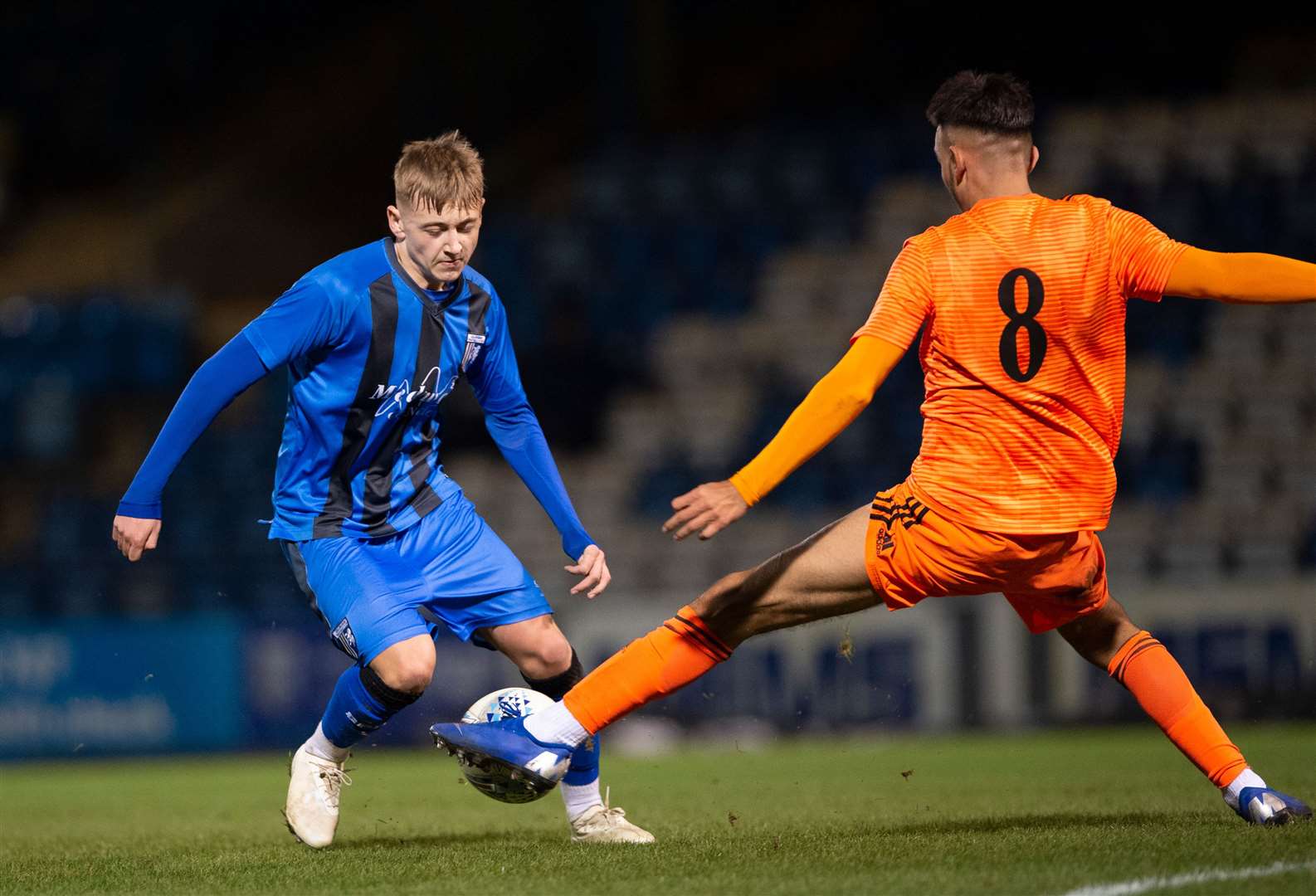 Jimmy Witt in FA Youth Cup action for Gillingham Picture: Ady Kerry