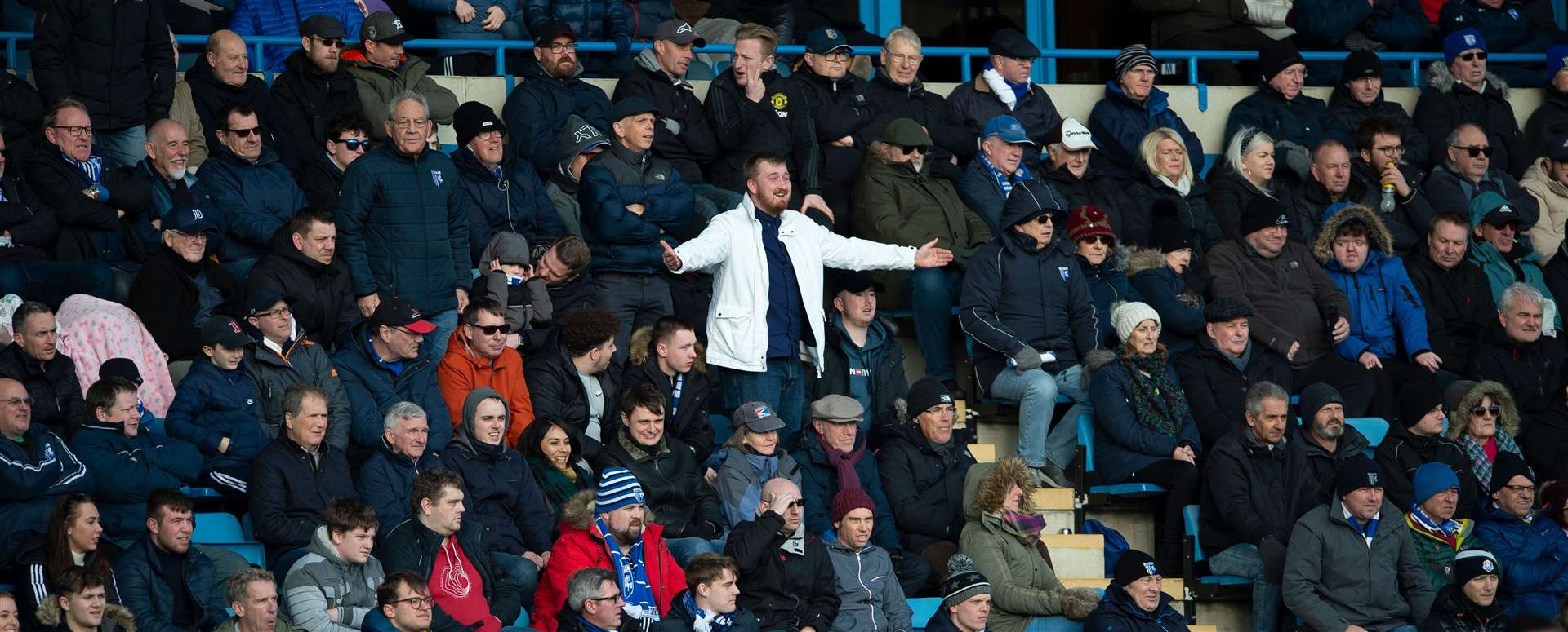 Fans watch the Gills play Wimbledon three months ago - the last competitive game at Priestfield