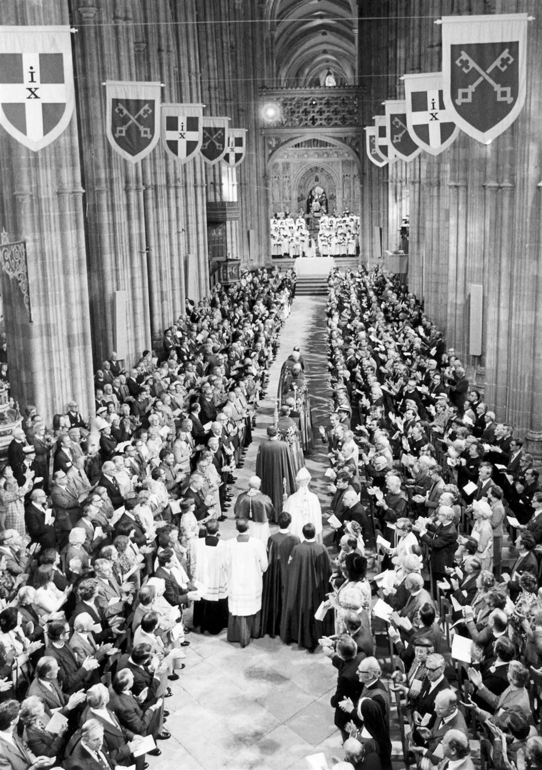 Procession of clergy through the Nave of the Cathedral. Picture: David Manners