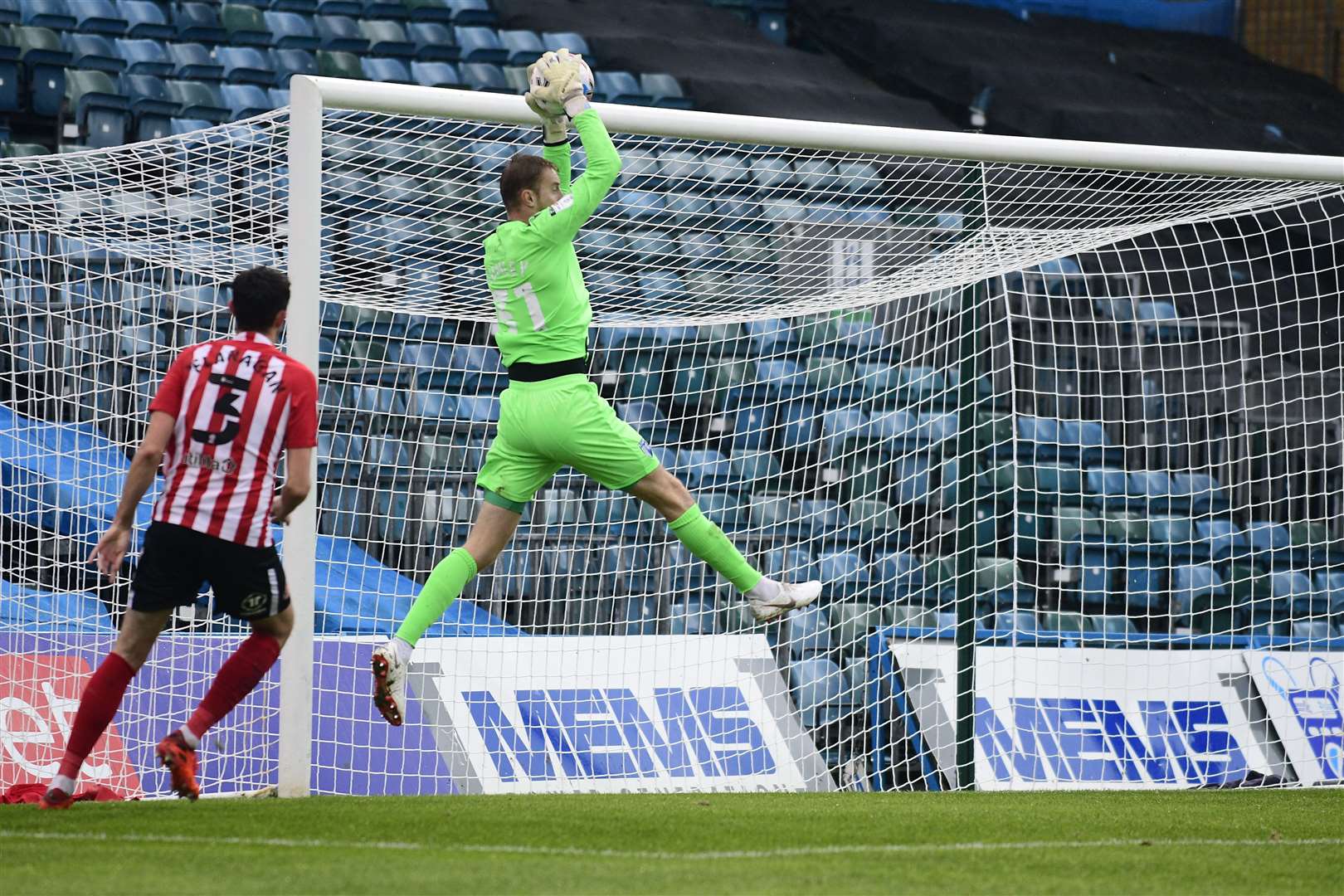 Keeper Joe Lumley in action for Gillingham against Sunderland Picture: Barry Goodwin