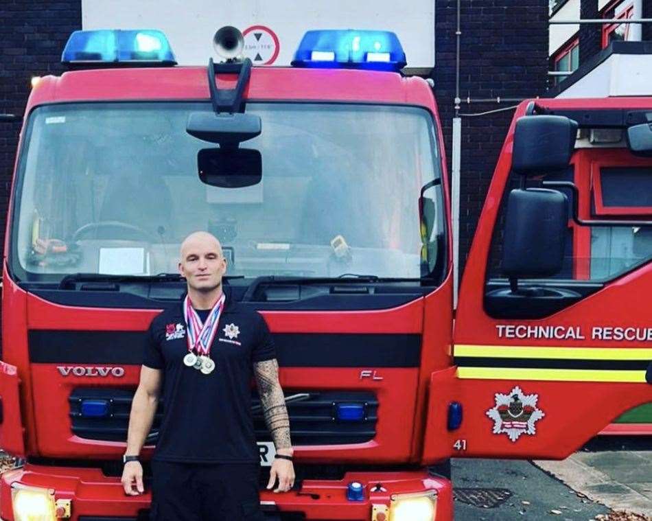 Firefighter Iain Hughes is based at Wednesbury fire station. Picture: Iain Hughes/Instagram