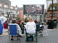 Crowds gathered to watch the Olympics of the big screen in Dover