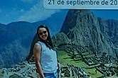Karla sent a picture of herself at Machu Picchu