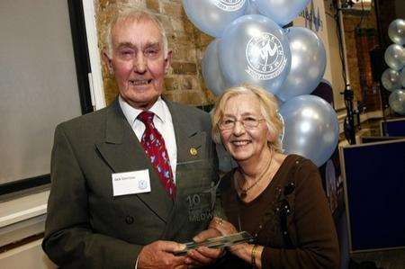 Pride in Medway winner Jack Denness with his wife Mags.