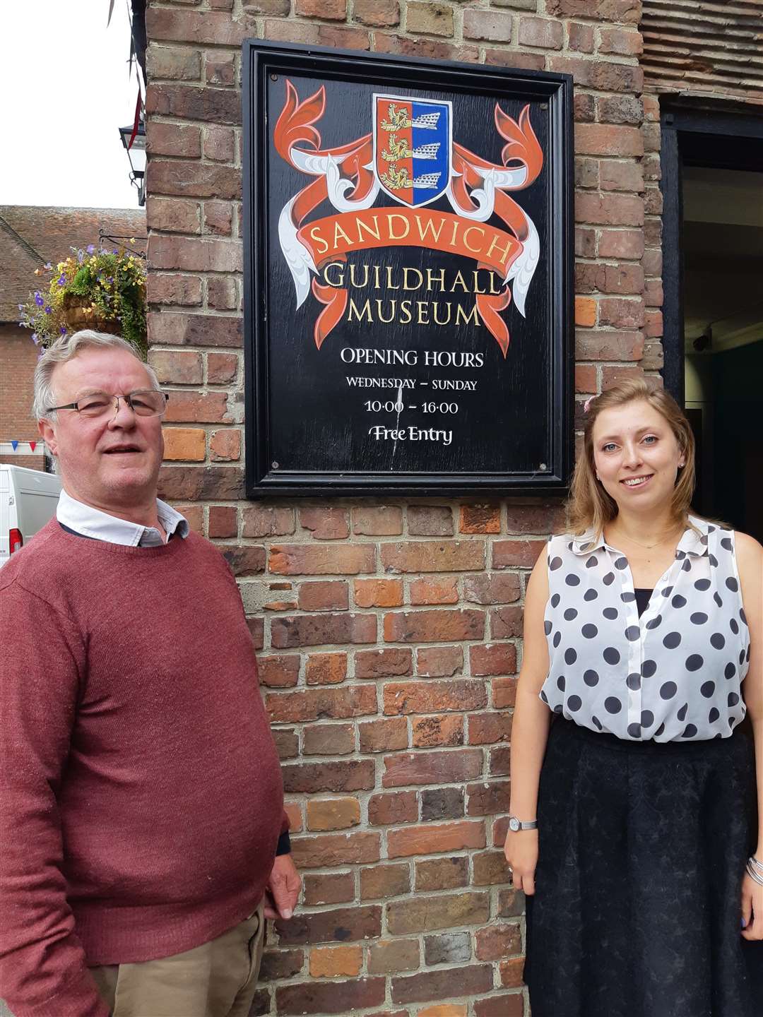 Volunteer Peter Rowe and museum and heritage manager Madylene Beardmore, pictured prior to the pandemic