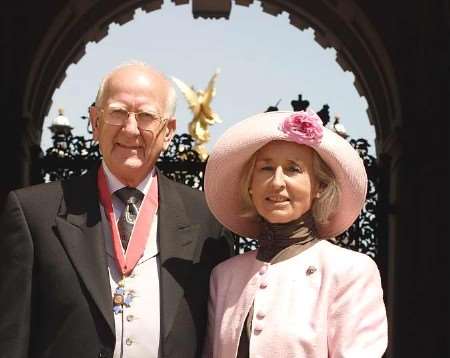 Sir Robert and Lady Worcester at Buckingham Palace after his investiture. Picture: LAWRENCE WORCESTER