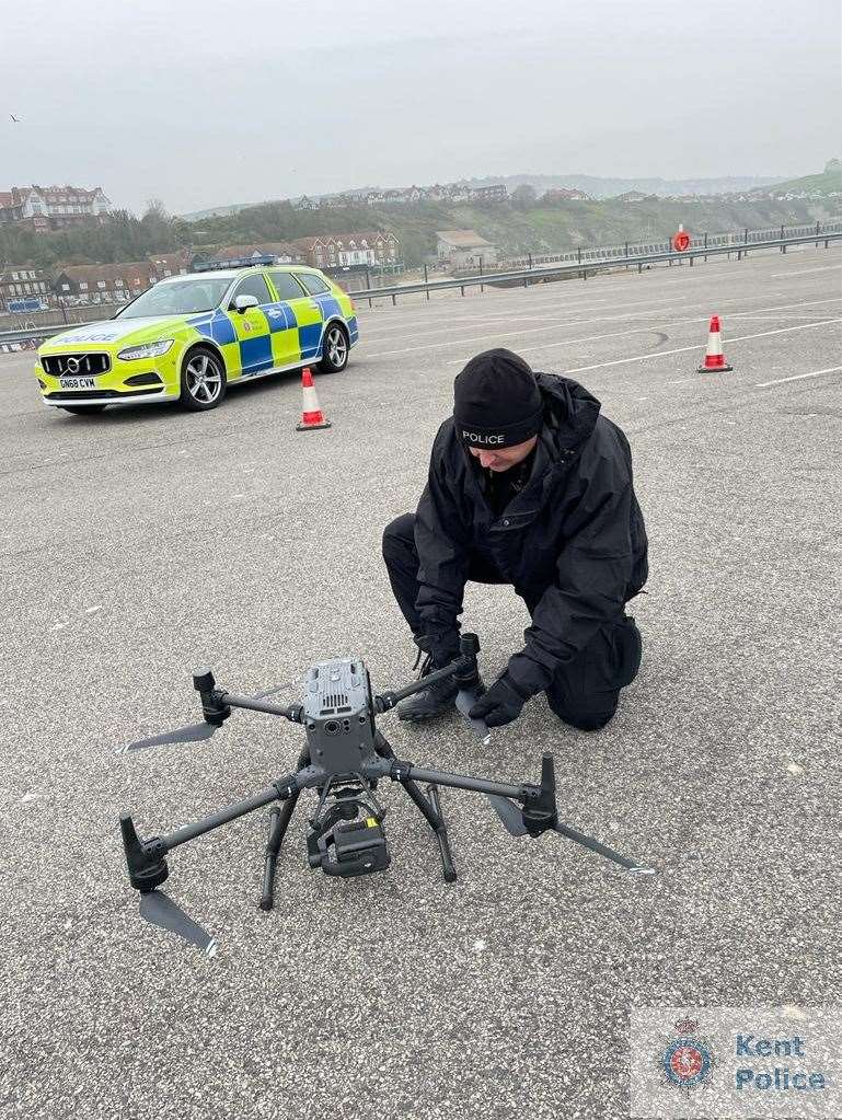 PC Andy Green with a drone. Picture: Kent Police