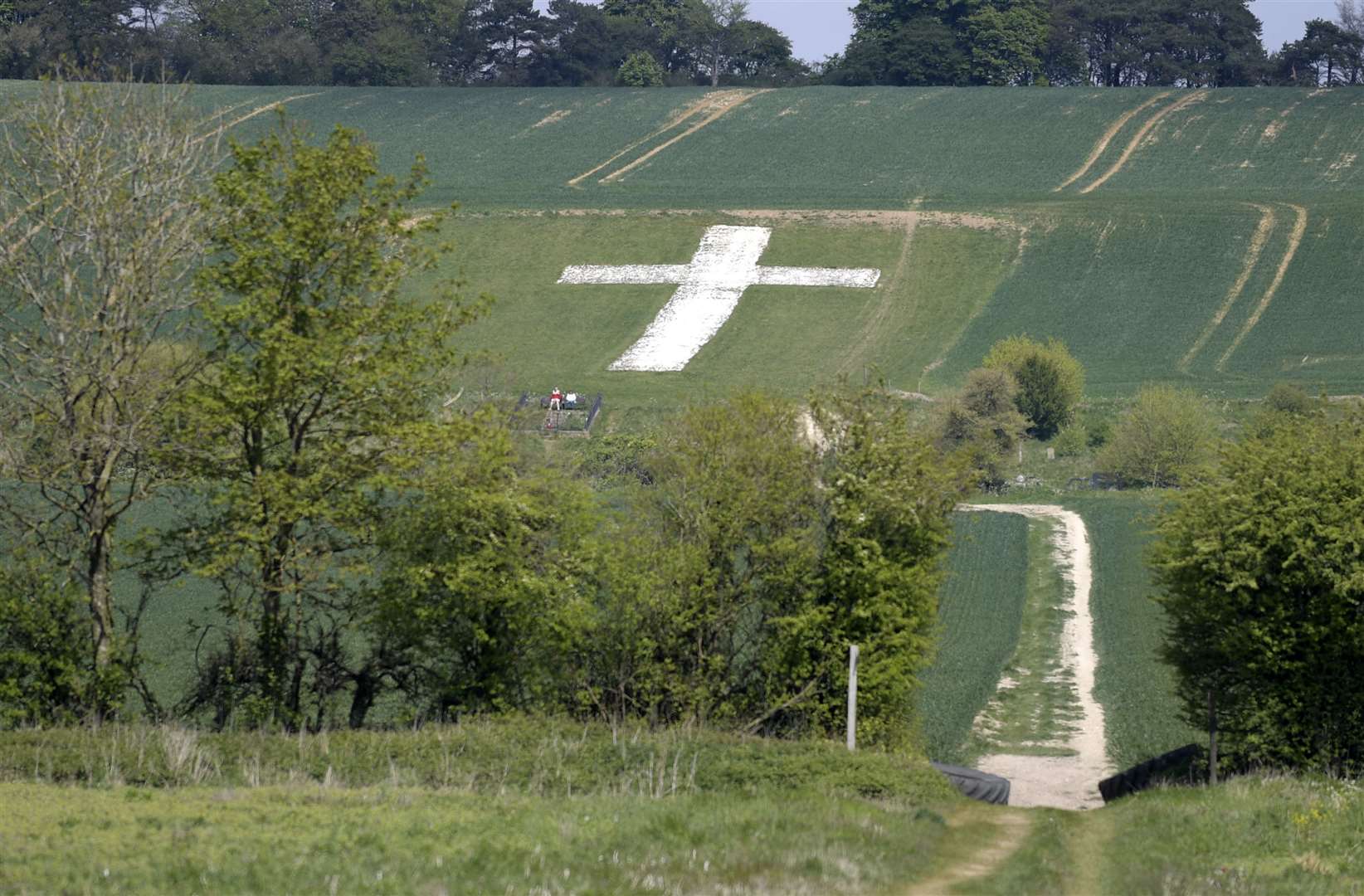 The chalk cross at Lenham. Picture: Barry Goodwin