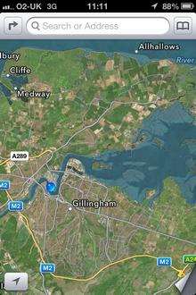 New iPhone map of Medway