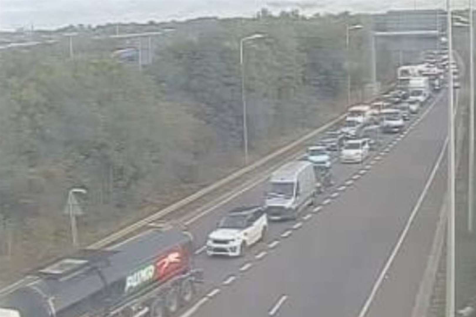 Queues on the M25 on Monday morning at Dartford after a four-vehicle crash. Picture: National Highways