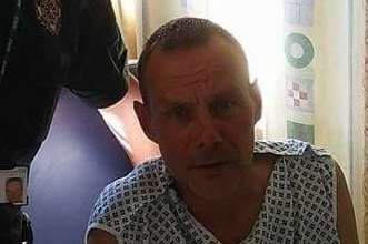 Steve Fish in hospital last year after his cardiac arrests. Picture from Thomas Fish