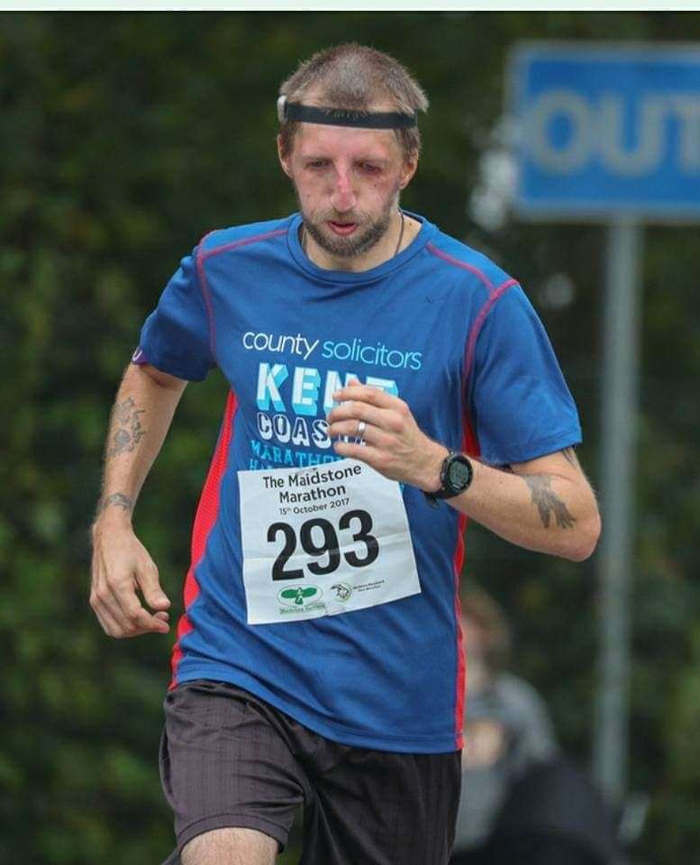 Neil running the Maidstone marathon. Picture: Emily White