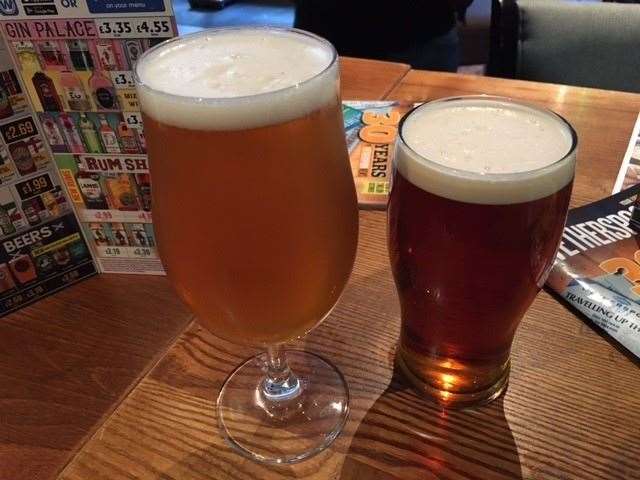 There was plenty of choice behind the bar. I took the festive option with a pint of Three Kings, 5.2%, from the Coach House Brewery, and the apprentice selected a Punk IPA, also 5.2%