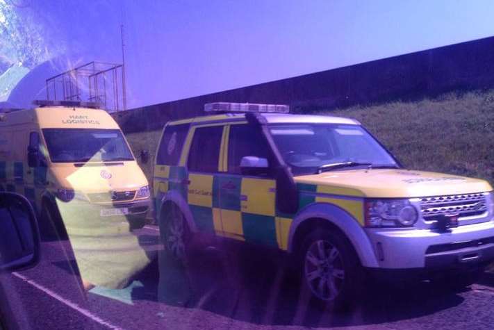 Emergency services at the Dymchurch accident scene. Picture courtesy of Marilyn Gomez Cahill