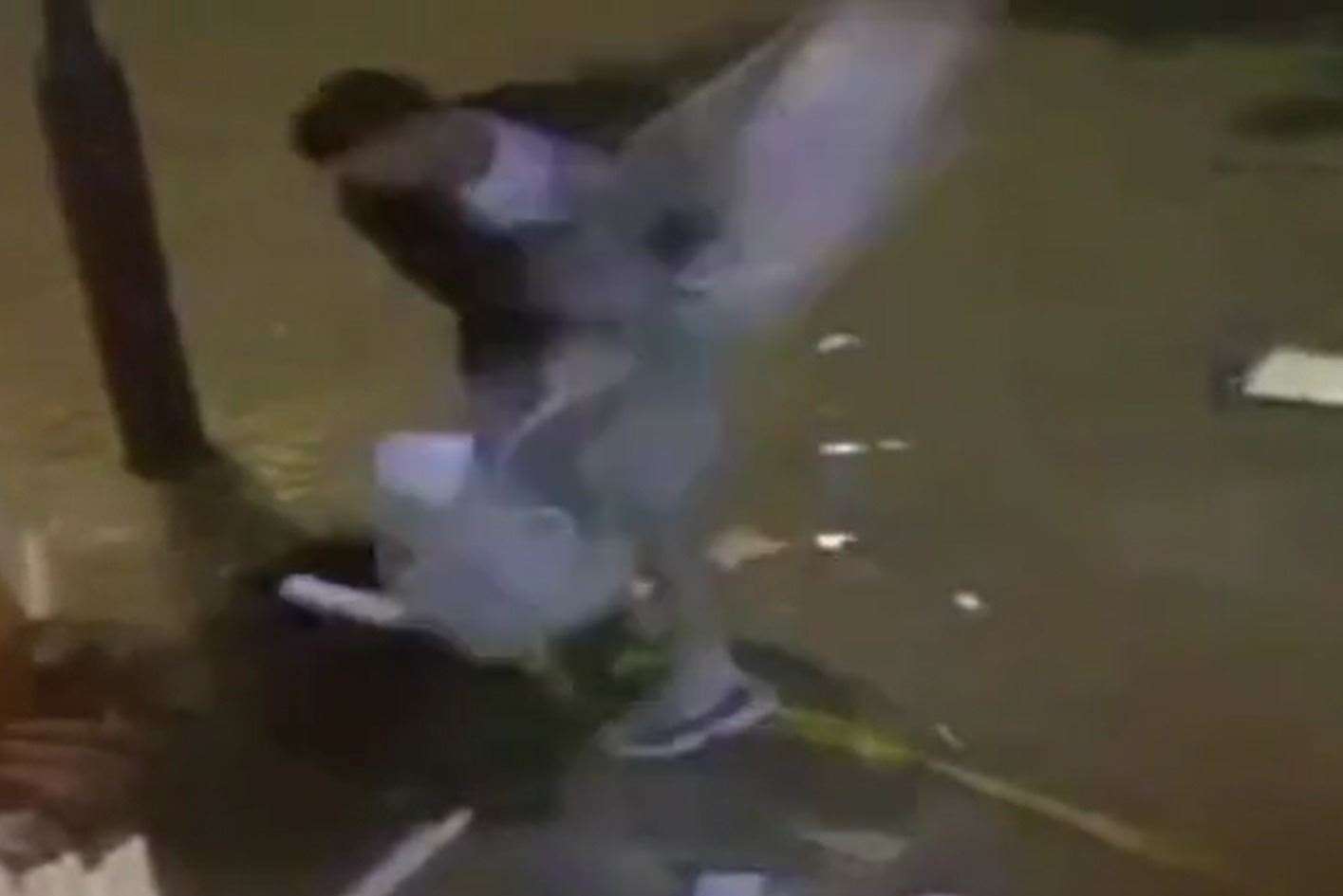 Footage shows man hurling rubbish across high street outside pawnbrokers in Ramsgate. Picture: Pawn It