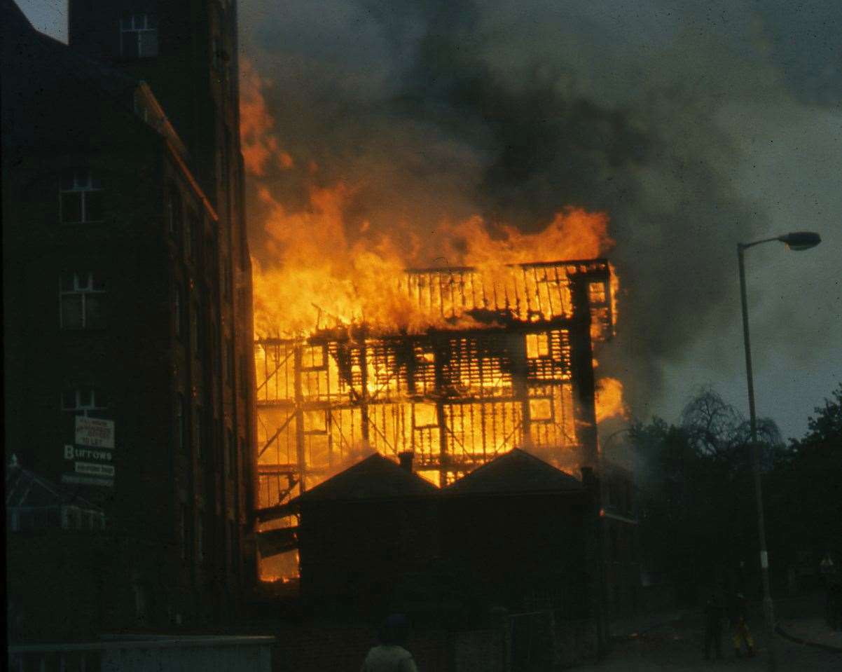 The major fire in May 1974. Picture: Barry Lawrance
