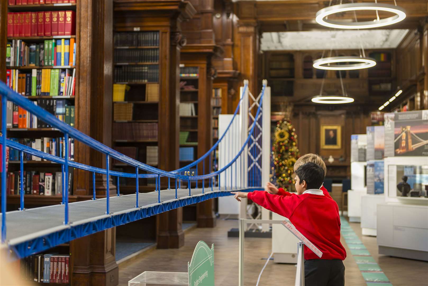 The world-record breaking bridge when it was hosted in the library of the Institute of Civil Engineers