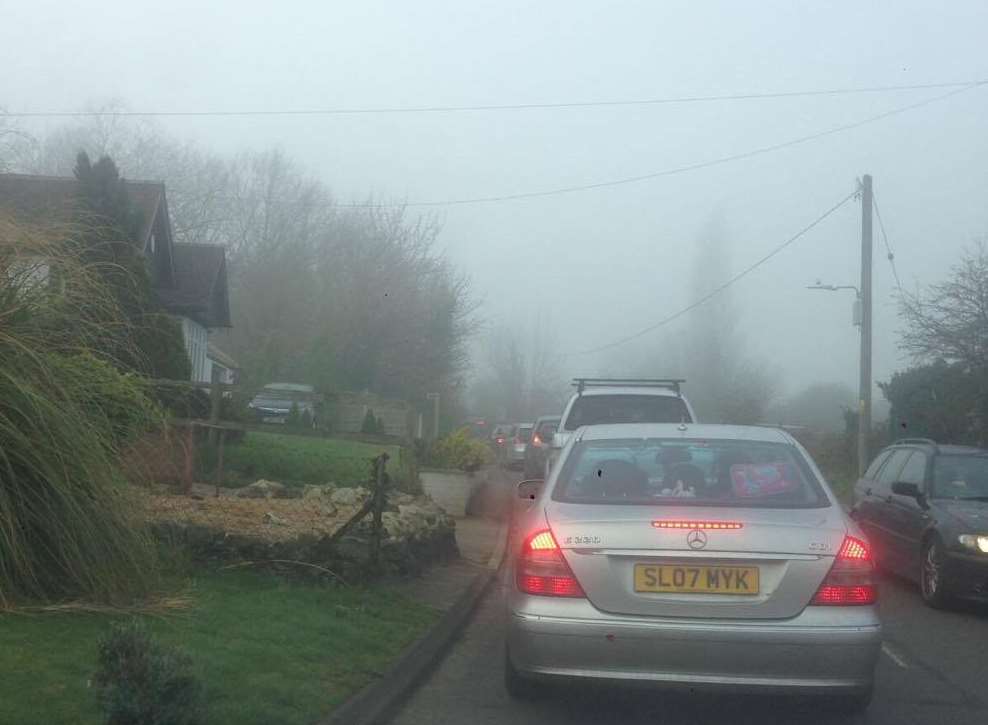 The traffic surrounding Eastchurch this morning.
