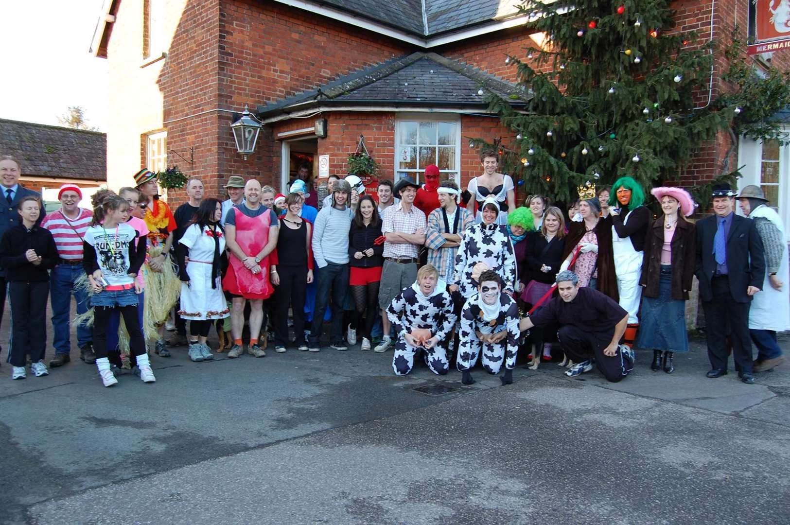 Participants in the Great Valley Run outside the Mermaid Inn in Bishopsbourne, Canterbury, in January 2008. The pub, dating back to the 1860s, is still going today. Picture: James White