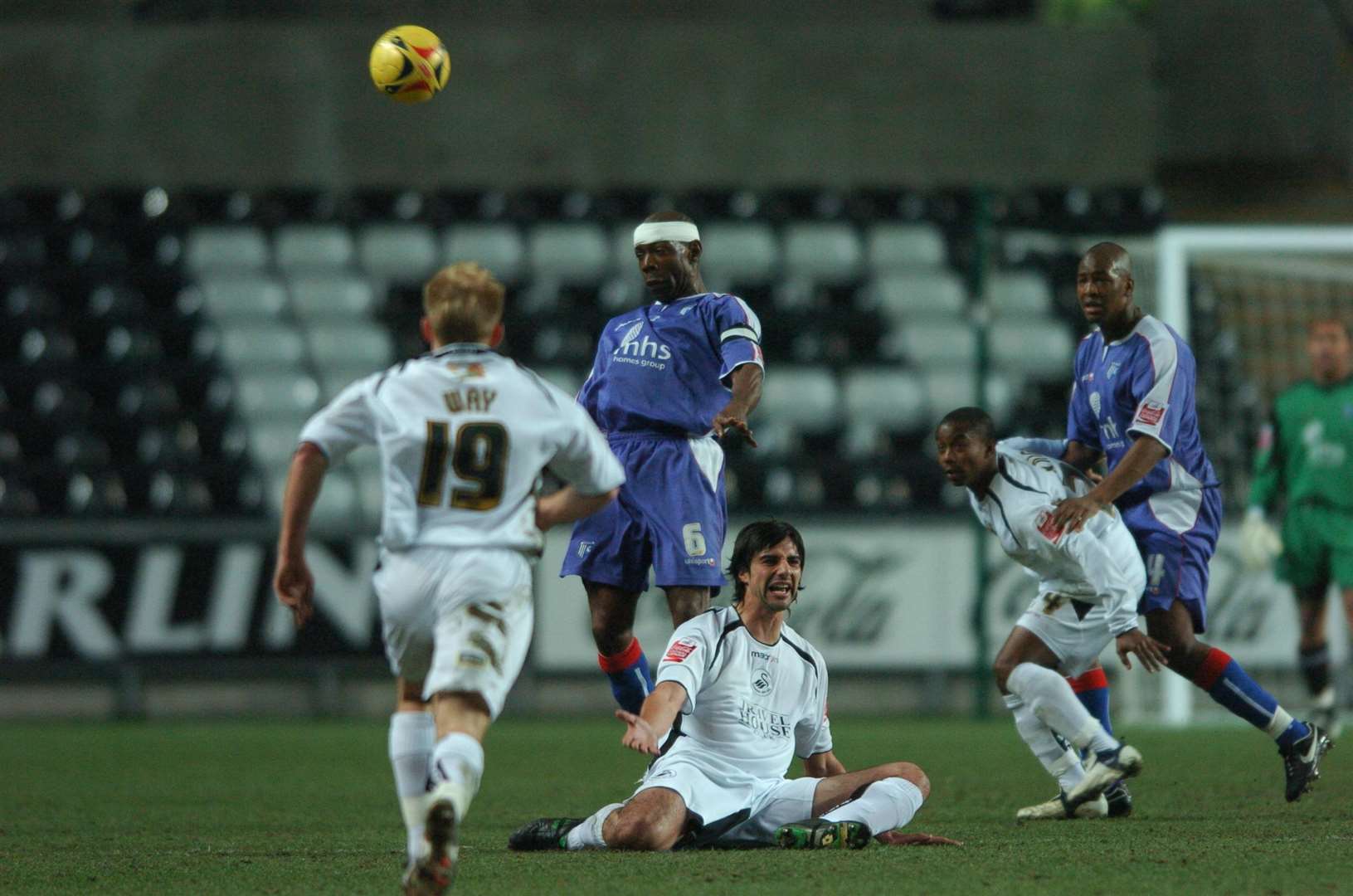 Gillingham coach Ian Cox in action for the Gills at the Liberty Stadium Picture: Barry Goodwin