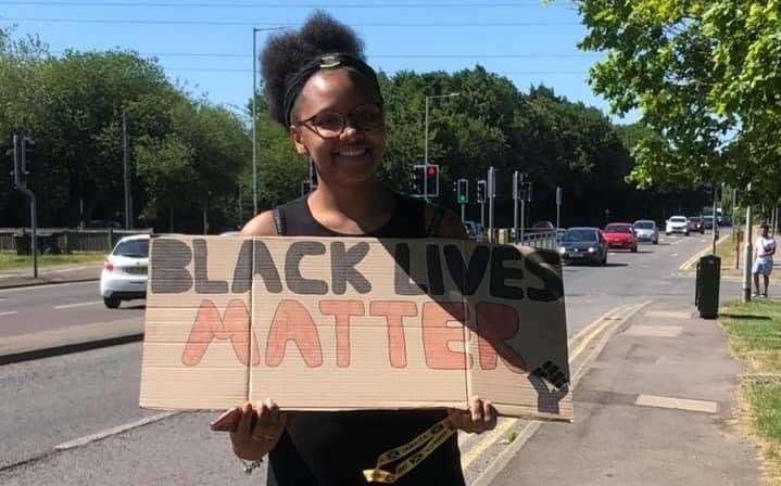 Tanisha Wynter at the protest at the weekend