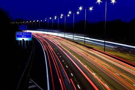 M25 motorway at night