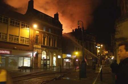 The scene at the height of the blaze. Picture courtesy TERRY WALLBRIDGE