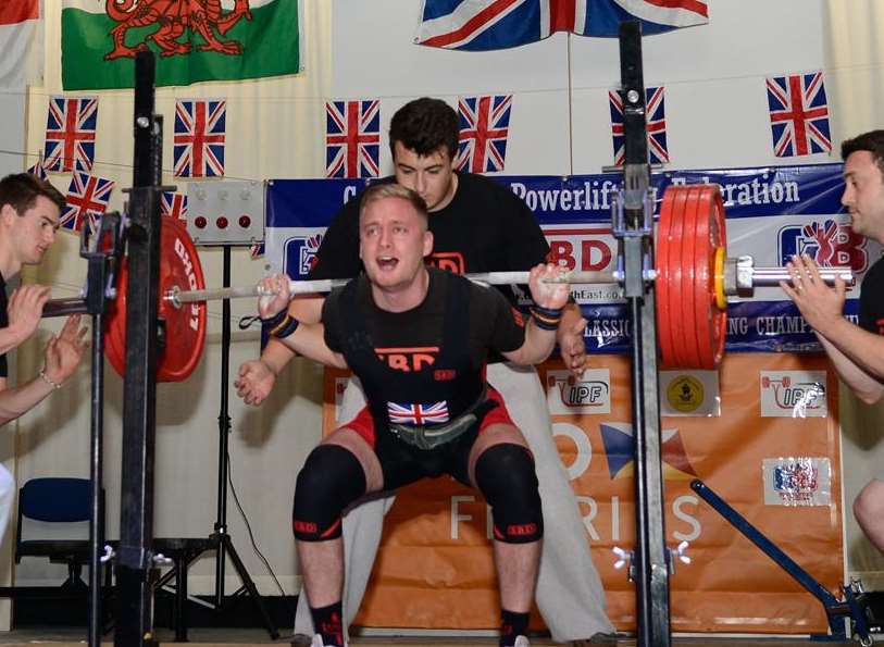 Alistair Cannings goes for a big lift at the Powerlifting Challenge