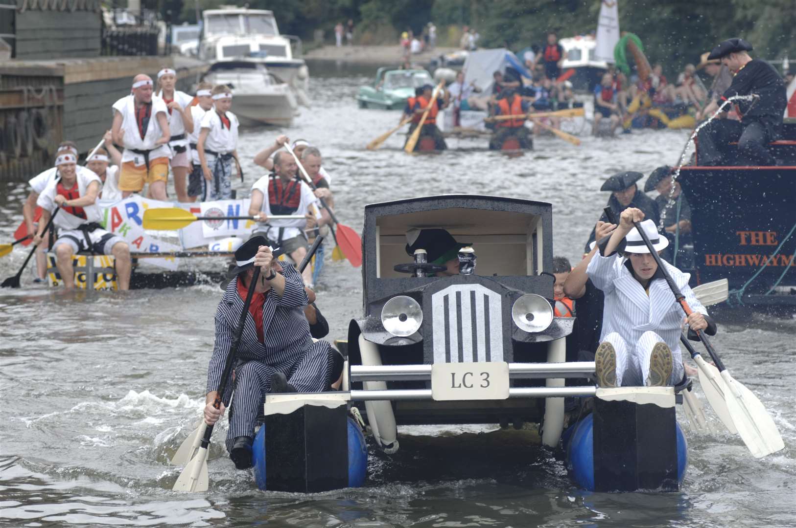 Maidstone River Festival 2008. The Guinness Gangers on the river. Picture: Matthew Walker