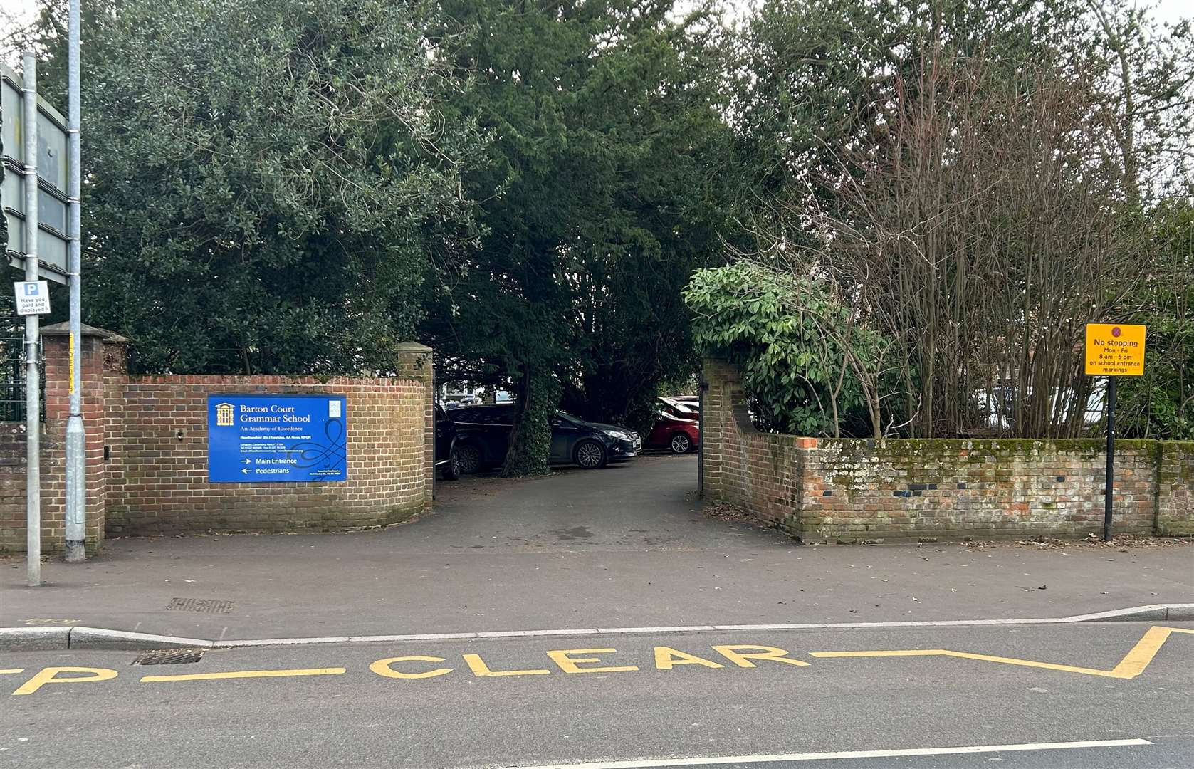 A letter sent by Barton Court Grammar School in Canterbury to parents has warned them of recent attacks and attempted robberies