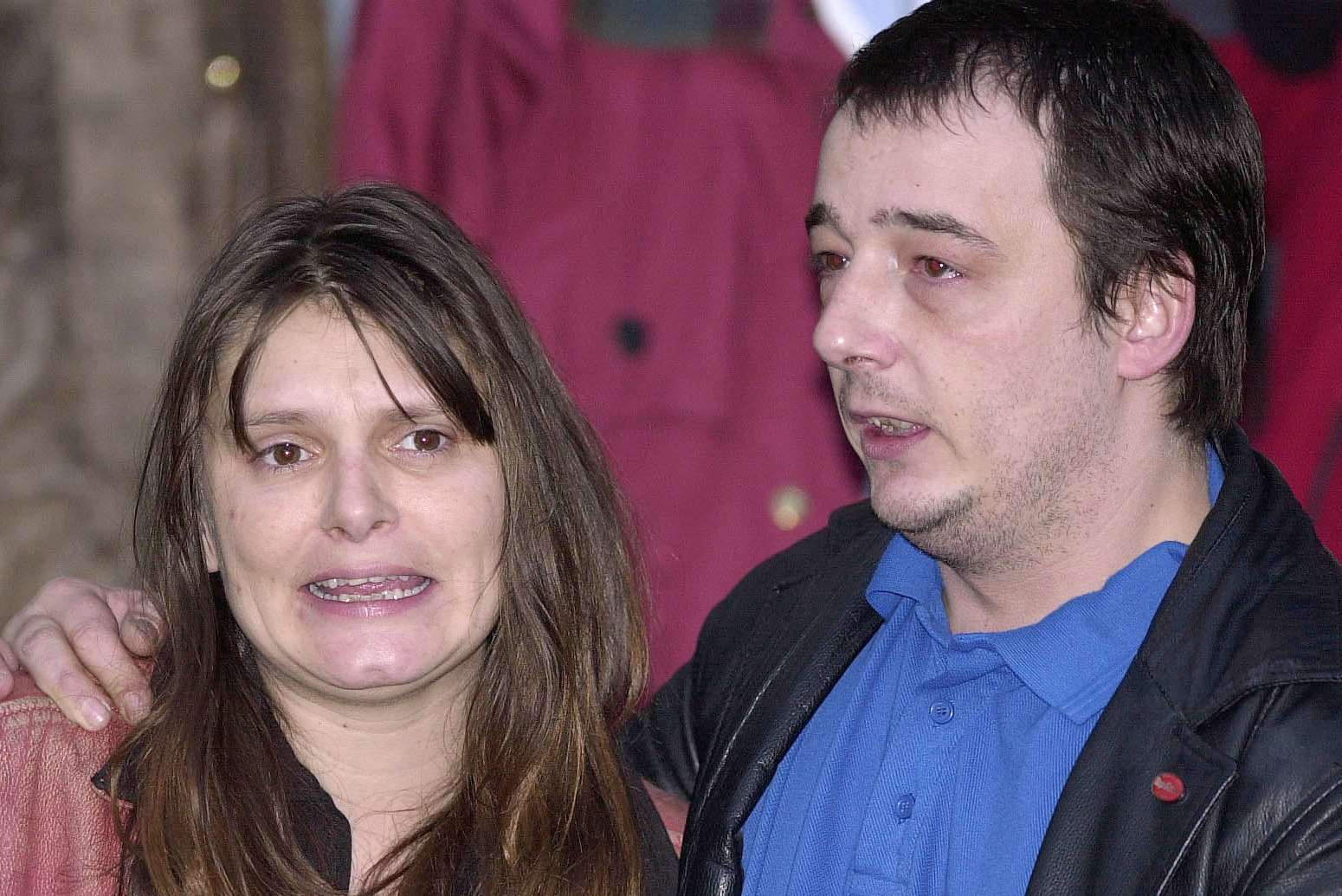 Sarah's parents Sara and Michael Payne, pictured after Roy Whiting was found guilty of their daughter's murder. Picture: PA.